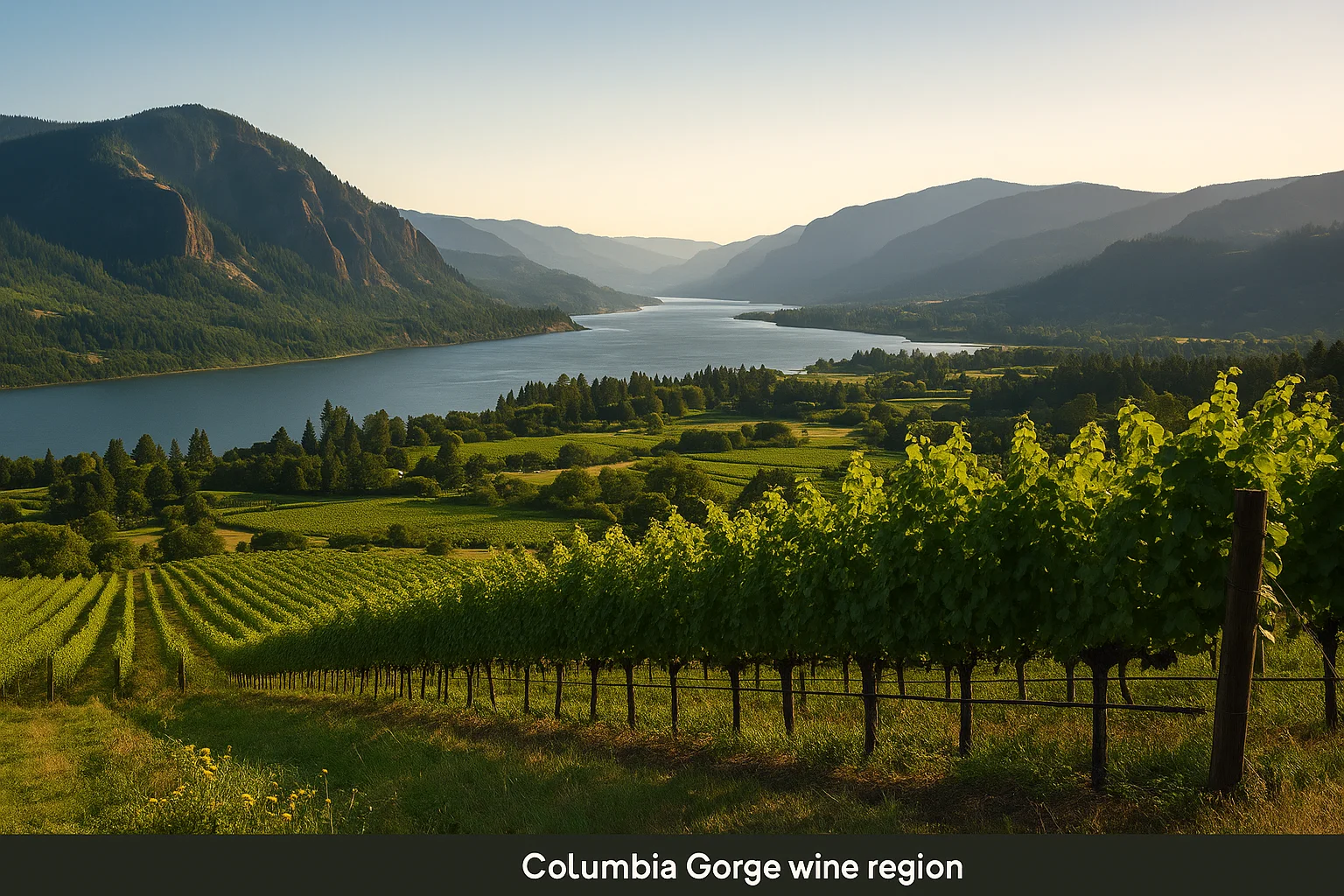 Columbia Gorge Wine Tour with Mountain Views